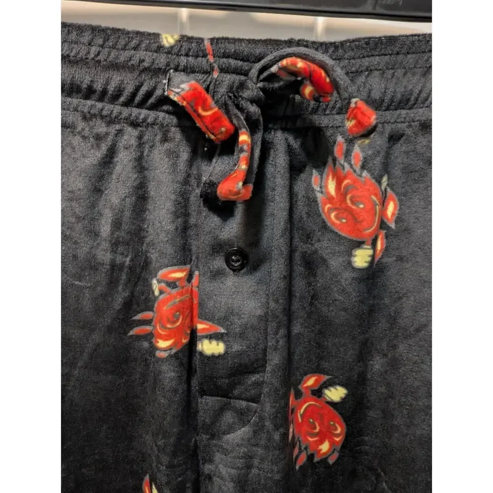 Cheetos Black Red Flaming Hot Soft Pajama Bottoms Lounge Pants Size XL Pockets